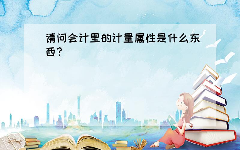 请问会计里的计量属性是什么东西?