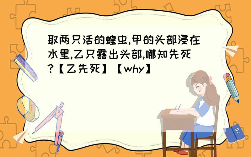 取两只活的蝗虫,甲的头部浸在水里,乙只露出头部,哪知先死?【乙先死】【why】