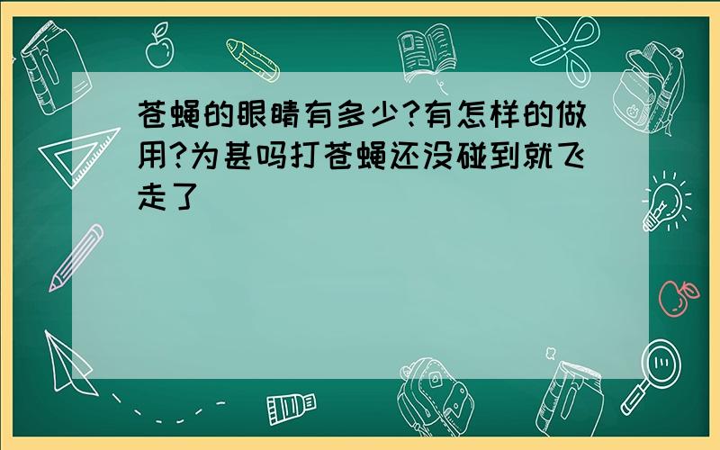 苍蝇的眼睛有多少?有怎样的做用?为甚吗打苍蝇还没碰到就飞走了