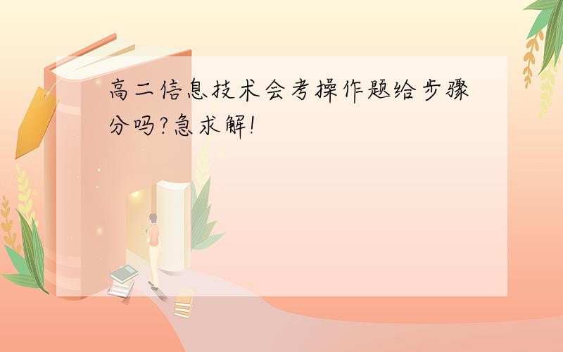 高二信息技术会考操作题给步骤分吗?急求解!