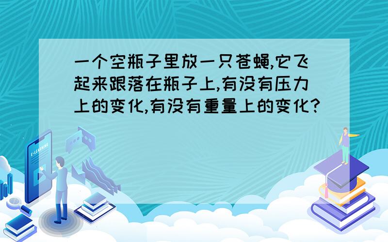 一个空瓶子里放一只苍蝇,它飞起来跟落在瓶子上,有没有压力上的变化,有没有重量上的变化?