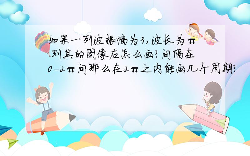 如果一列波振幅为3,波长为π 则其的图像应怎么画?间隔在0-2π间那么在2π之内能画几个周期？