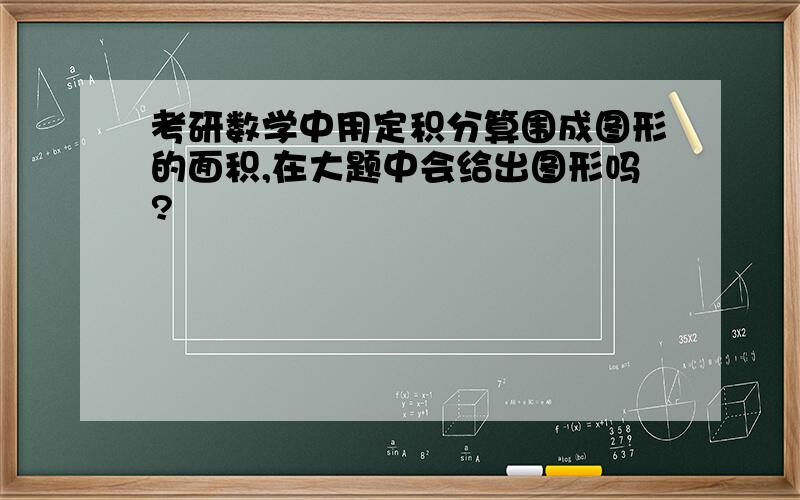 考研数学中用定积分算围成图形的面积,在大题中会给出图形吗?