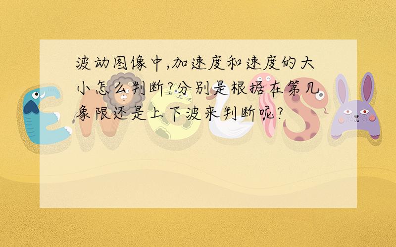 波动图像中,加速度和速度的大小怎么判断?分别是根据在第几象限还是上下波来判断呢?