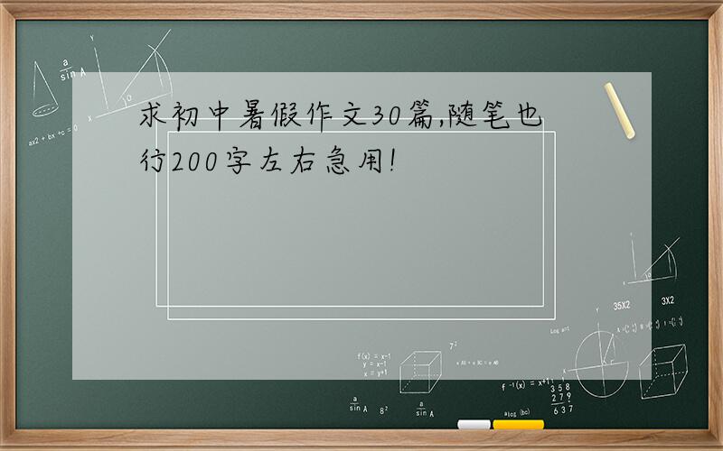 求初中暑假作文30篇,随笔也行200字左右急用!