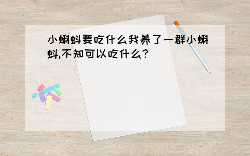 小蝌蚪要吃什么我养了一群小蝌蚪,不知可以吃什么?