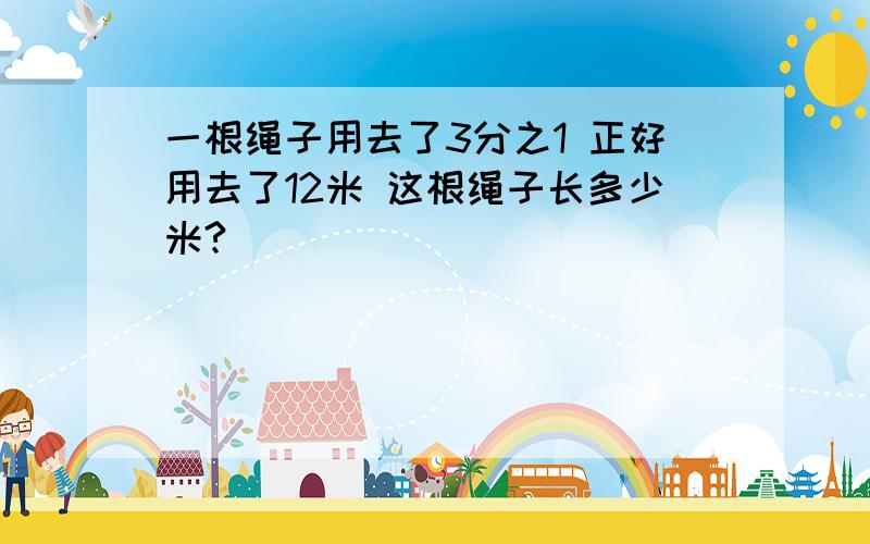 一根绳子用去了3分之1 正好用去了12米 这根绳子长多少米?