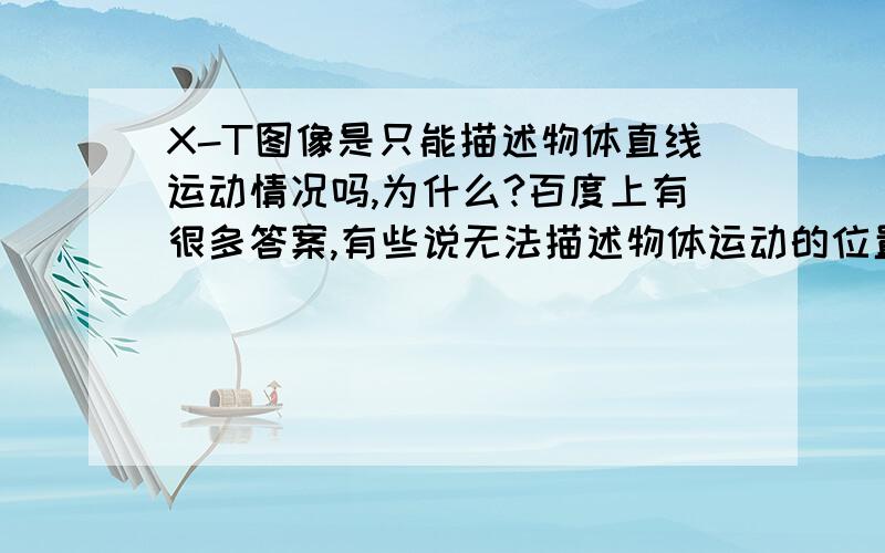 X-T图像是只能描述物体直线运动情况吗,为什么?百度上有很多答案,有些说无法描述物体运动的位置,可是X-T图像不是只表示位移和时间关系吗?