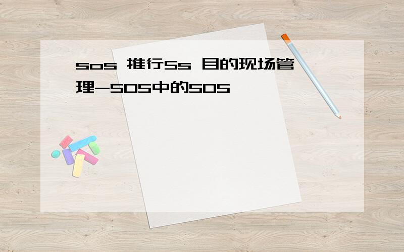 sos 推行5s 目的现场管理-SOS中的SOS