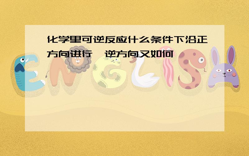 化学里可逆反应什么条件下沿正方向进行,逆方向又如何