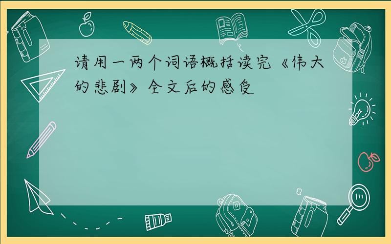 请用一两个词语概括读完《伟大的悲剧》全文后的感受