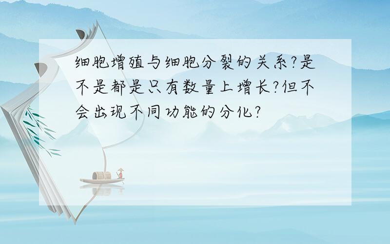 细胞增殖与细胞分裂的关系?是不是都是只有数量上增长?但不会出现不同功能的分化?