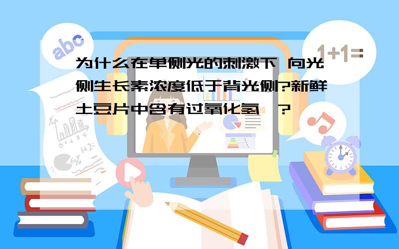 为什么在单侧光的刺激下 向光侧生长素浓度低于背光侧?新鲜土豆片中含有过氧化氢酶?