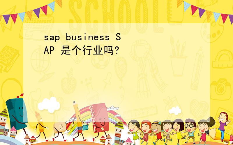 sap business SAP 是个行业吗?