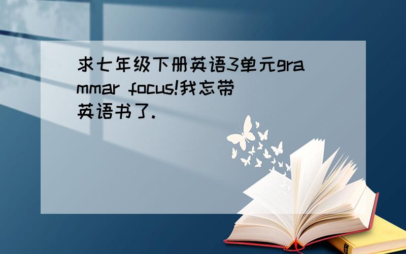 求七年级下册英语3单元grammar focus!我忘带英语书了.