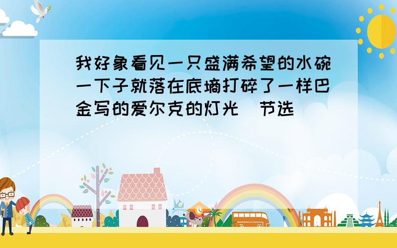 我好象看见一只盛满希望的水碗一下子就落在底墒打碎了一样巴金写的爱尔克的灯光（节选）