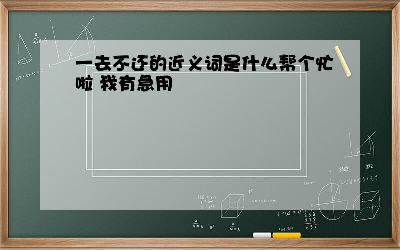 一去不还的近义词是什么帮个忙啦 我有急用