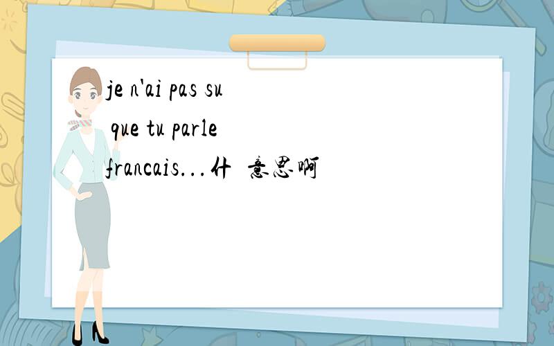 je n'ai pas su que tu parle francais...什麼意思啊