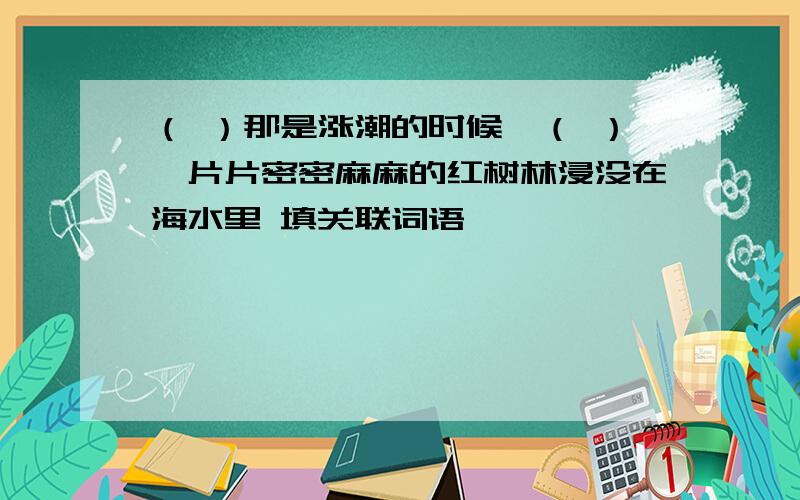 （ ）那是涨潮的时候,（ ）一片片密密麻麻的红树林浸没在海水里 填关联词语,