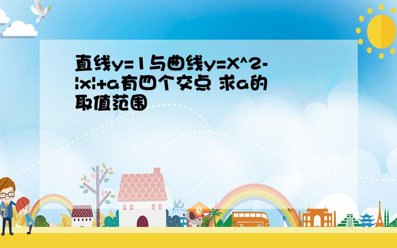 直线y=1与曲线y=X^2-|x|+a有四个交点 求a的取值范围