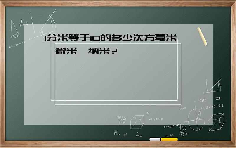 1分米等于10的多少次方毫米、微米、纳米?