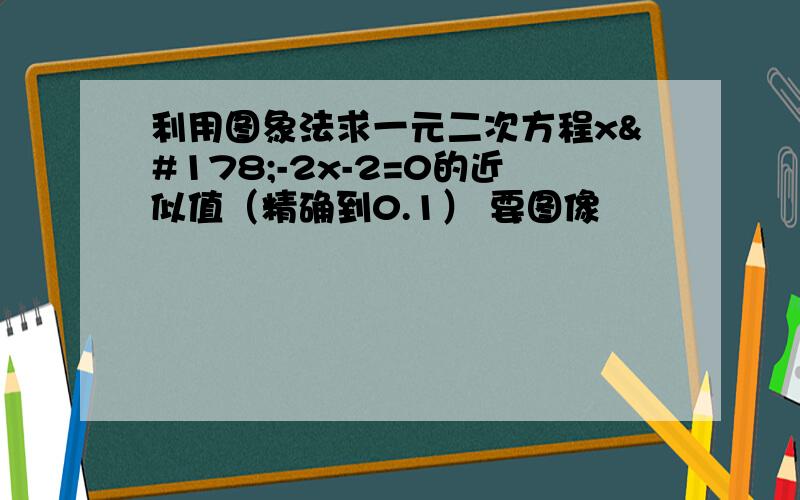 利用图象法求一元二次方程x²-2x-2=0的近似值（精确到0.1） 要图像