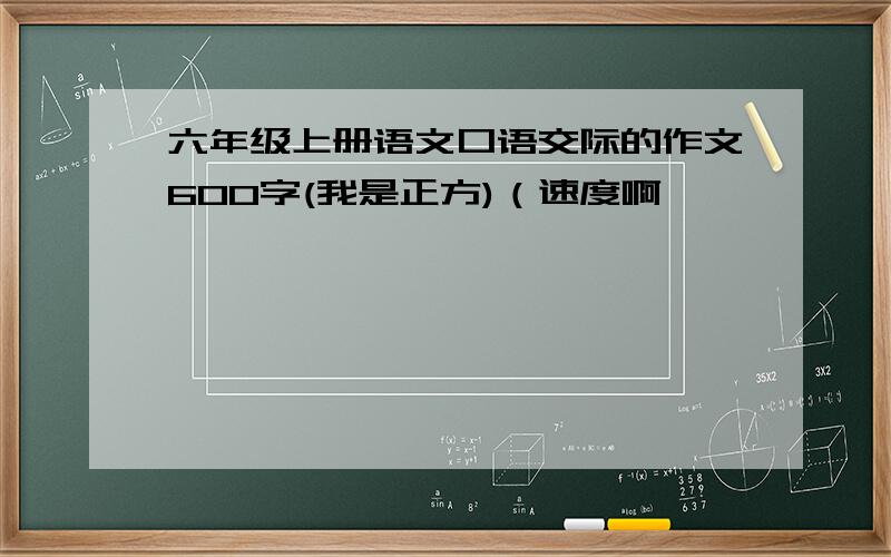 六年级上册语文口语交际的作文600字(我是正方)（速度啊,