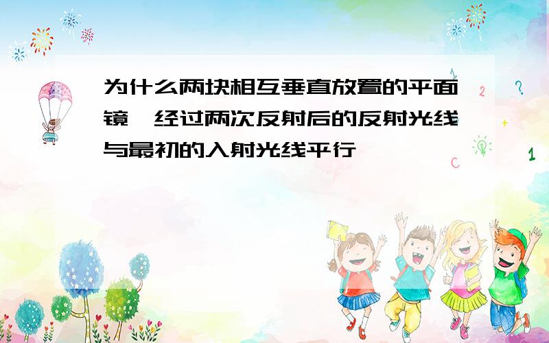 为什么两块相互垂直放置的平面镜,经过两次反射后的反射光线与最初的入射光线平行