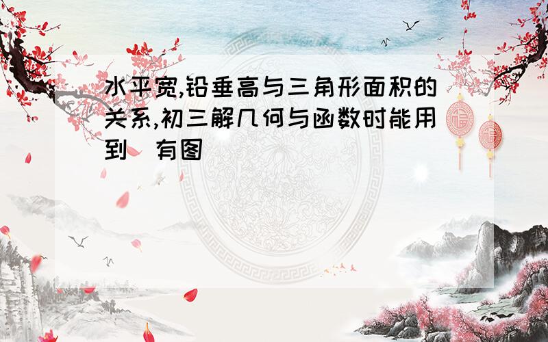 水平宽,铅垂高与三角形面积的关系,初三解几何与函数时能用到（有图）