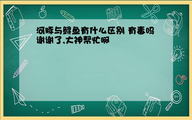 河豚与鲟鱼有什么区别 有毒吗谢谢了,大神帮忙啊