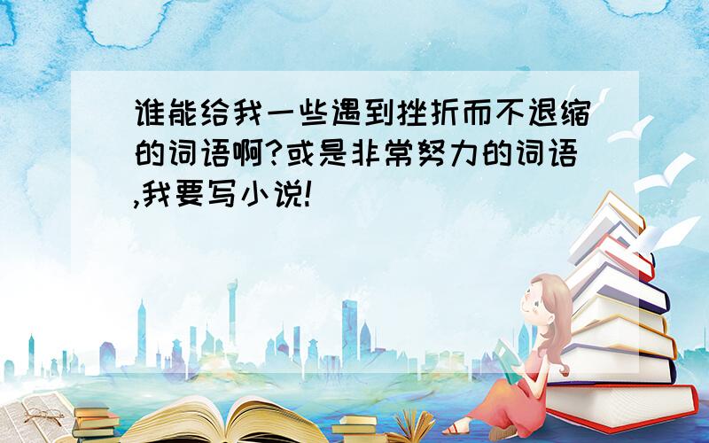 谁能给我一些遇到挫折而不退缩的词语啊?或是非常努力的词语,我要写小说!