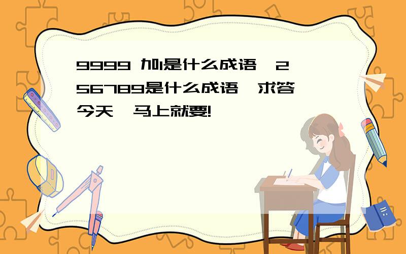 9999 加1是什么成语,256789是什么成语,求答,今天,马上就要!