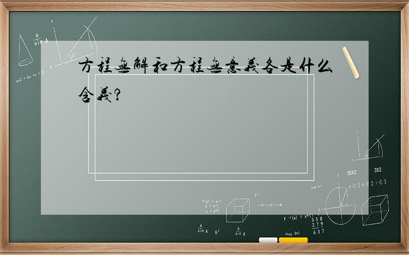 方程无解和方程无意义各是什么含义?