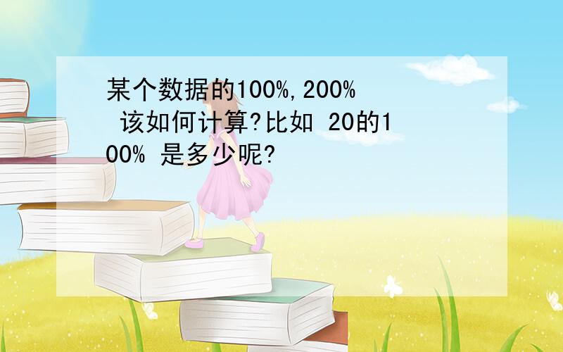 某个数据的100%,200% 该如何计算?比如 20的100% 是多少呢?