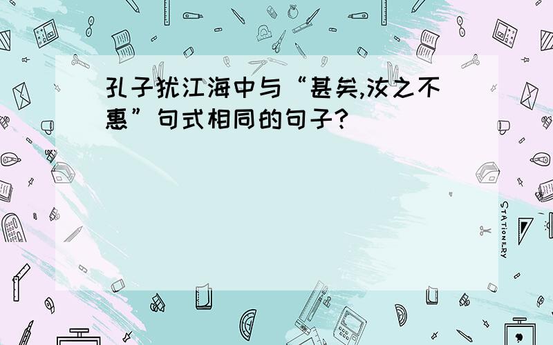 孔子犹江海中与“甚矣,汝之不惠”句式相同的句子?