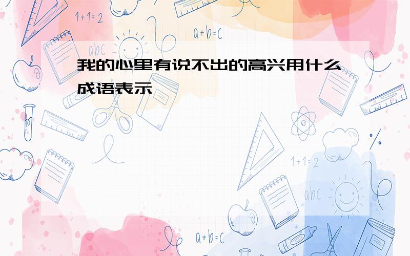 我的心里有说不出的高兴用什么成语表示