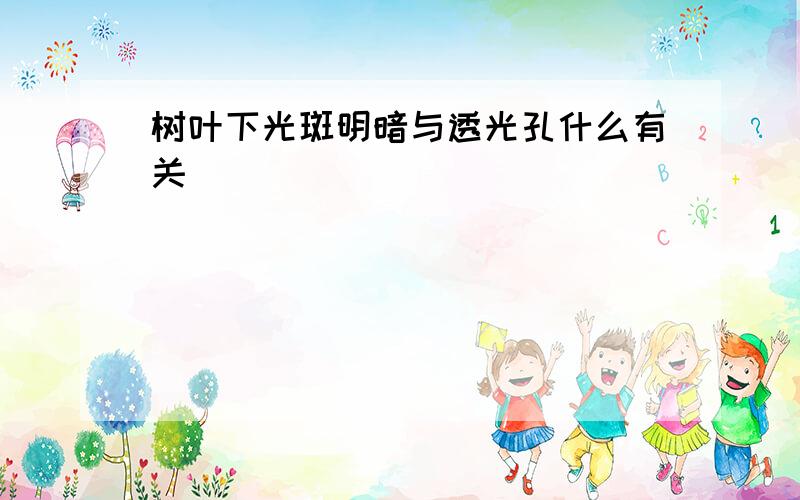 树叶下光斑明暗与透光孔什么有关