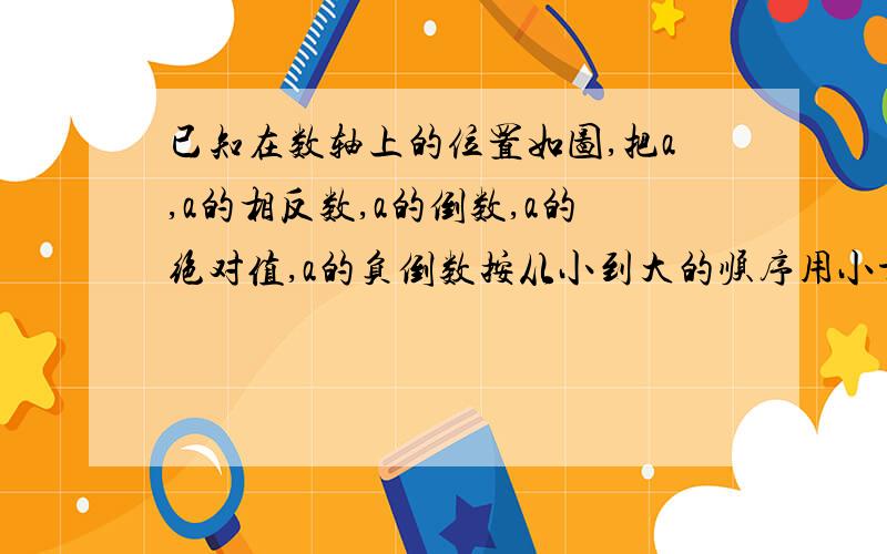 已知在数轴上的位置如图,把a,a的相反数,a的倒数,a的绝对值,a的负倒数按从小到大的顺序用小于号连接