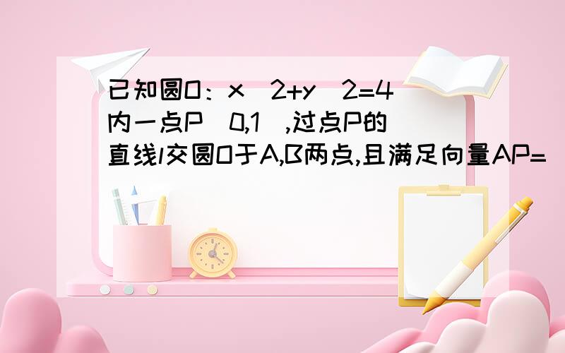 已知圆O：x^2+y^2=4内一点P（0,1）,过点P的直线l交圆O于A,B两点,且满足向量AP= λ向量PB（λ为常数）1.若AB的长（绝对值）=根号下14,求直线L的方程2.若λ=2,求直线L的方程3.求实数λ的取值范围