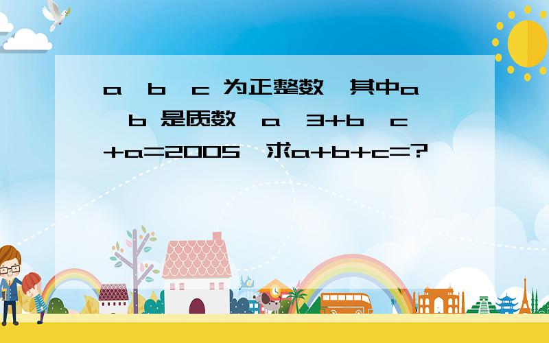 a,b,c 为正整数,其中a,b 是质数,a^3+b^c+a=2005,求a+b+c=?