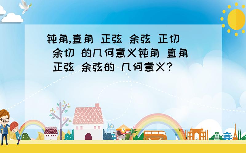 钝角,直角 正弦 余弦 正切 余切 的几何意义钝角 直角 正弦 余弦的 几何意义?