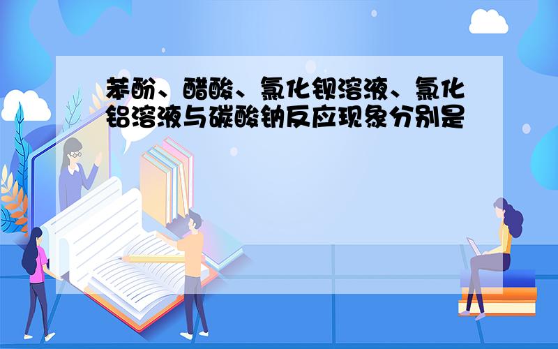 苯酚、醋酸、氯化钡溶液、氯化铝溶液与碳酸钠反应现象分别是