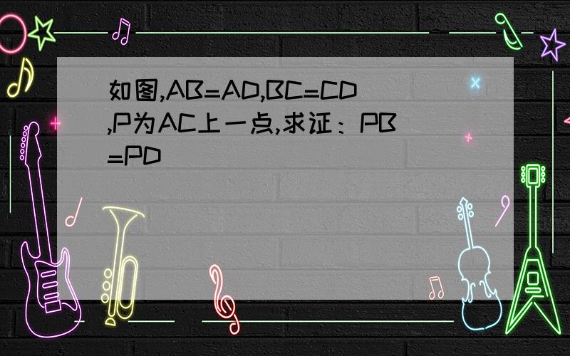 如图,AB=AD,BC=CD,P为AC上一点,求证：PB=PD