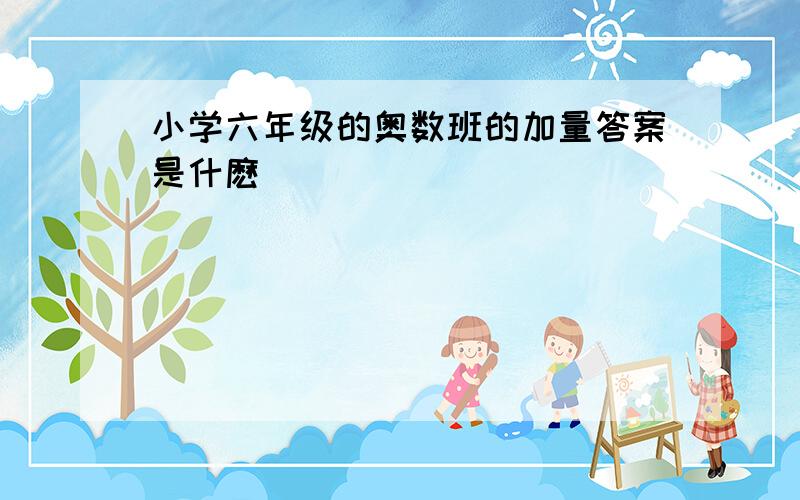 小学六年级的奥数班的加量答案是什麽