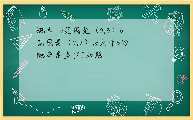 概率  a范围是（0,3）b范围是（0,2）,a大于b的概率是多少?如题