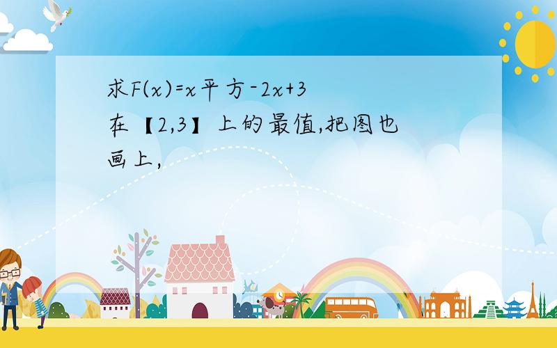 求F(x)=x平方-2x+3在【2,3】上的最值,把图也画上,