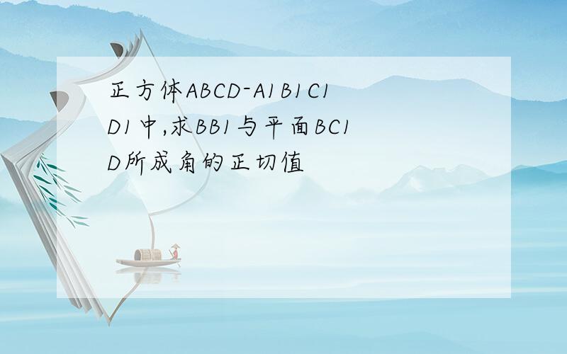 正方体ABCD-A1B1C1D1中,求BB1与平面BC1D所成角的正切值