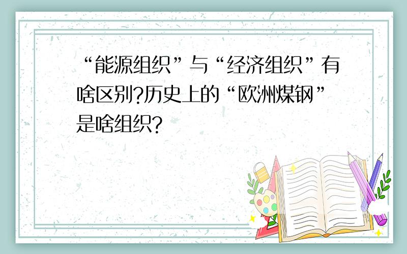 “能源组织”与“经济组织”有啥区别?历史上的“欧洲煤钢”是啥组织?