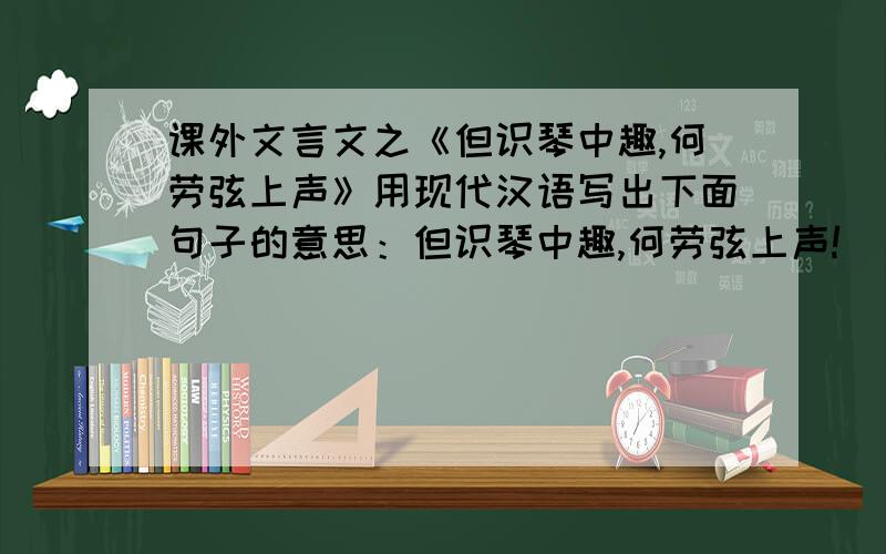 课外文言文之《但识琴中趣,何劳弦上声》用现代汉语写出下面句子的意思：但识琴中趣,何劳弦上声!