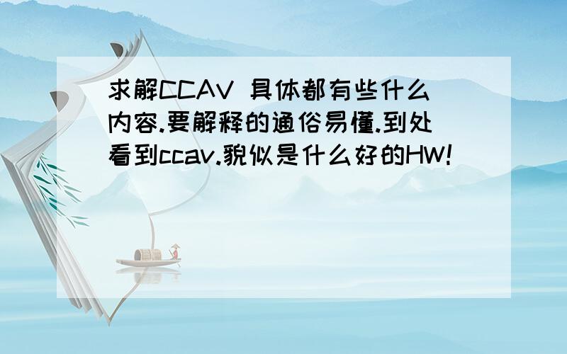 求解CCAV 具体都有些什么内容.要解释的通俗易懂.到处看到ccav.貌似是什么好的HW!